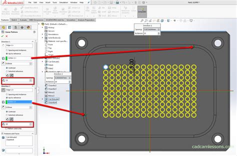 Linear Patterning in Solidworks .